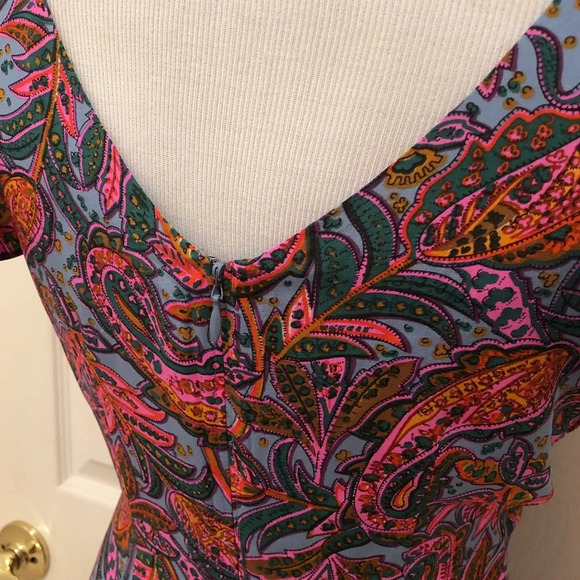J. Crew Silk  Paisley Ruffle Dress - Picture 9 of 10